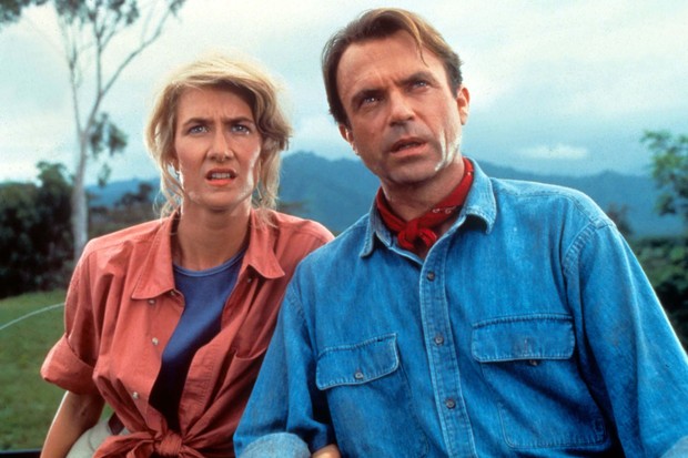 Laura Dern e Sam Neill em Jurassic Park (Foto: Reprodução)