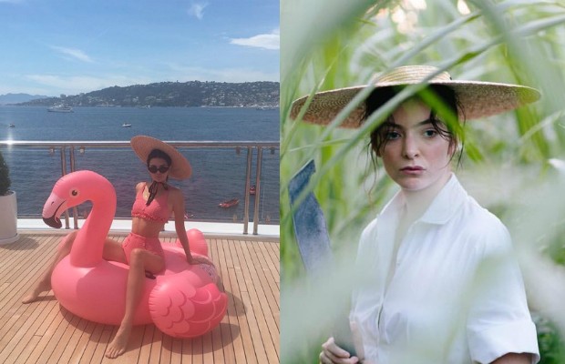Kendall Jenner e Lorde de chapéu de palha (Foto: Reprodução/Instagram/Youtube)