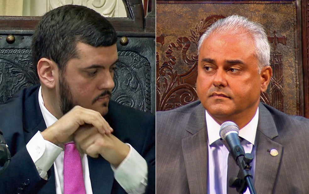 Rodrigo Bacellar e Jair Bittencour, ambos do PL, disputam a presidência da Alerj — Foto: Reprodução