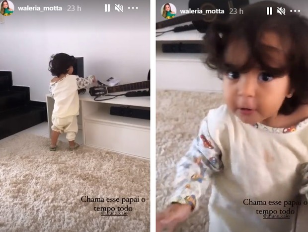 Manuella, filha do BBB Caio, chama bastante pelo pai confinado em reality show (Foto: Reprodução/Instagram)
