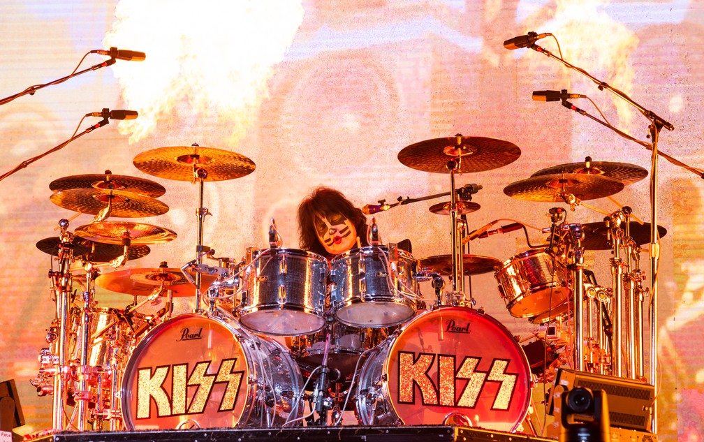 Eric Singer, baterista do Kiss, em Ribeirão Preto (SP) — Foto: Érico Andrade/g1