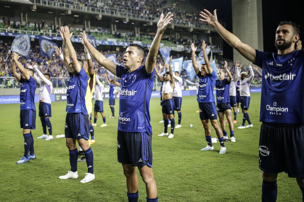 Cruzeiro festeja vitória sobre o Grêmio — Foto: STAFF IMAGES/CRUZEIRO