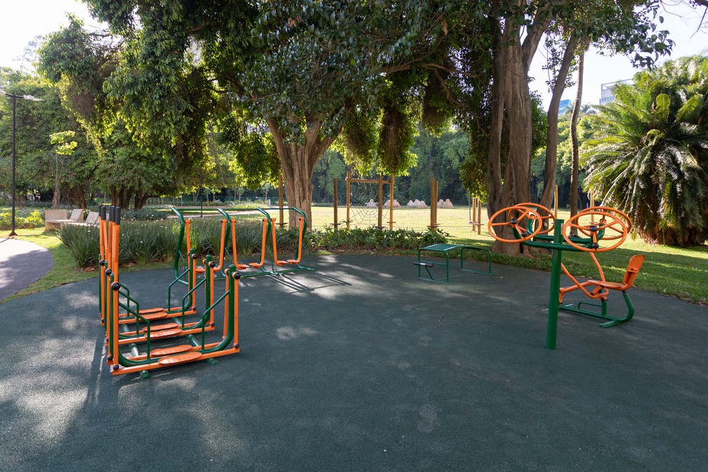 Área para exercícios no Parque Augusta, na região central de São Paulo — Foto: Marcelo Brandt/g1