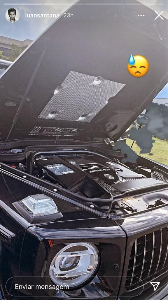 Carro de Luan Santana enfrenta problemas mecânicos (Foto: Reprodução / Instagram)
