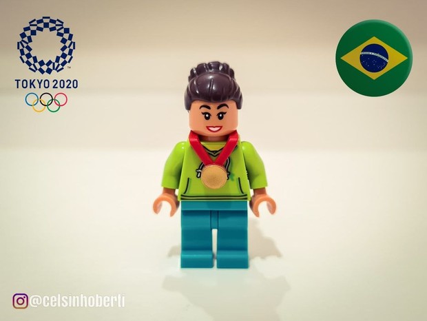 Atletas brasileiros ganham versões em LEGO após medalhas nas Olimpíadas de Tóquio 2020 (Foto: Reprodução/ Instagram/ @celsinhoberti)