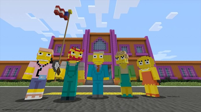Os Simpsons invadem Minecraft agora também nas plataformas PlayStation (Foto: Reprodução/Polygon)