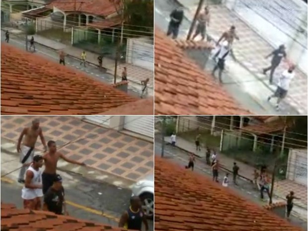 Torcedores se enfrentam em Volta Redonda, antes de Flamengo x Vasco (Foto: Arquivo pessoal)
