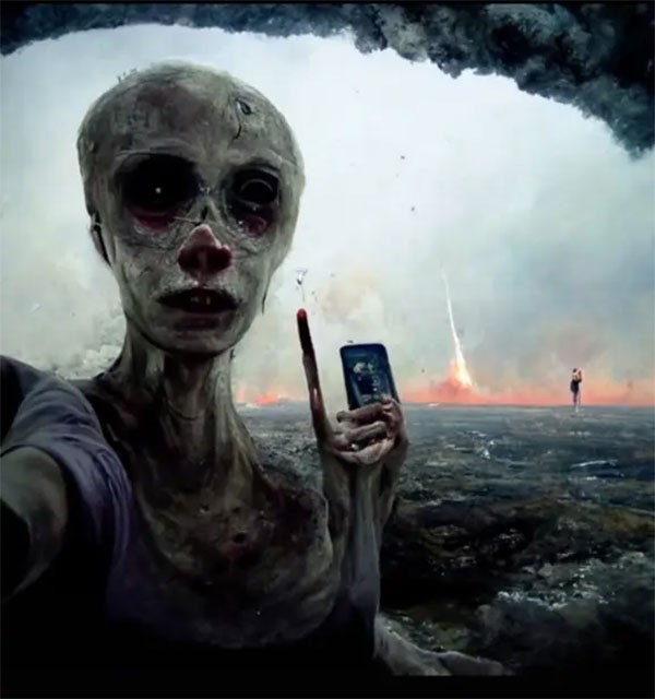 Imagens das últimas selfies tiradas na Terra desenvolvidas por inteligência artificial (Foto: reprodução tiktok)