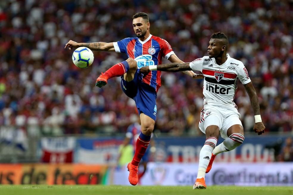 Arboleda foi o pior do São Paulo contra o Bahia — Foto: Felipe Oliveira/Divulgação/E.C. Bahia