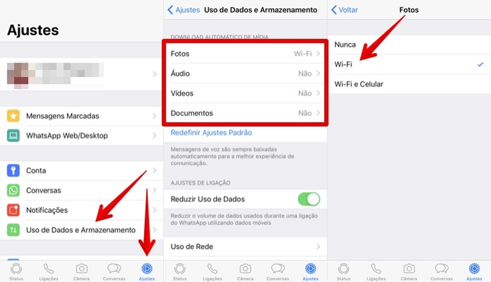 Desativando download automático de mídia (Foto: Reprodução/Helito Bijora)