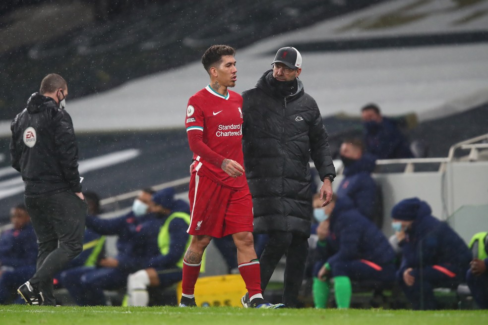 Firmino tem muita moral com o técnico do Liverpool, Jürgen Klopp — Foto: Getty Images