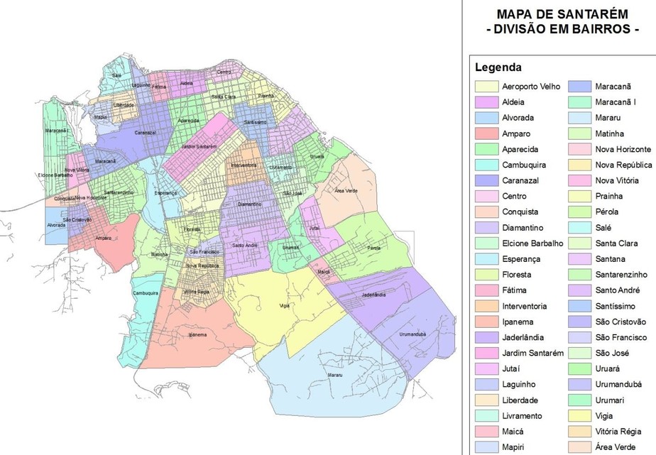 mapa santarem bairros Historias Curiosas Marcam Origem De Bairros De Santarem Santarem E Regiao G1 mapa santarem bairros