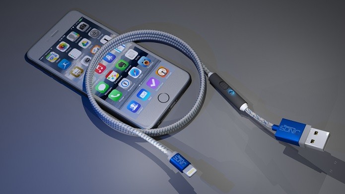 SONICable promete recarregar o seu iPhone na metade do tempo (Foto: Divulga??o/Indiegogo) 