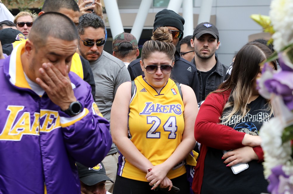  Staples Center recebe homenagens após morte de Kobe Bryant — Foto: Reuters