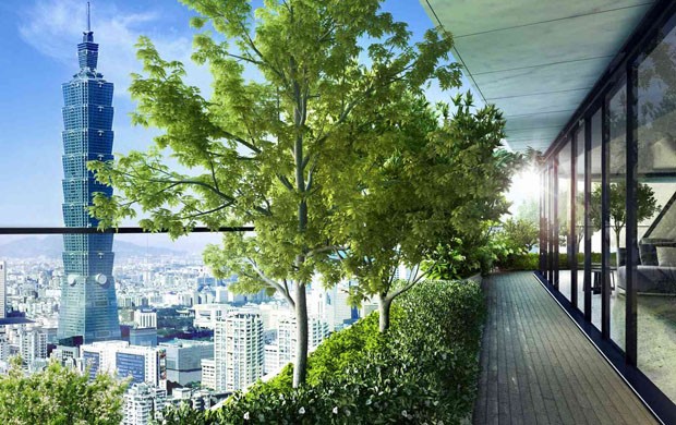 Com 23 mil árvores, prédio foi projetado para reduzir o carbono no ar (Foto: Reprodução)
