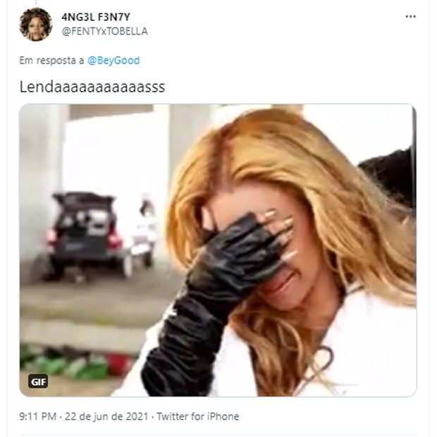 Fãs brasileiros comemoram Elza Soares destacada no BeyGOOD, instituição de Beyoncé, pelo Mês da Música Negra (Foto: Reprodução/Twitter)