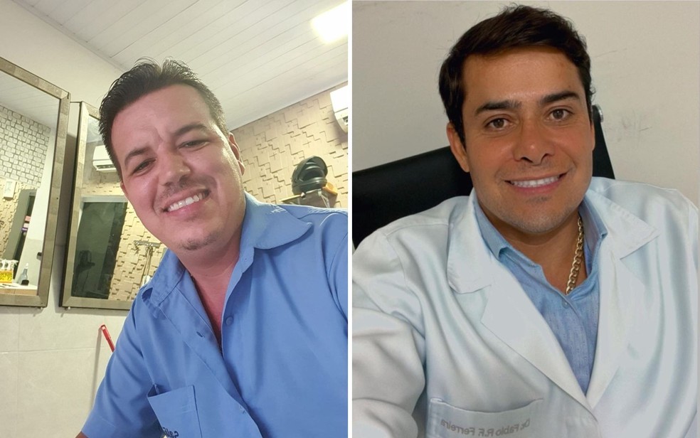 Barbeiro Rodrigo Vitor (esquerda) e o dentista Fábio Rezende (direita) apostaram R$ 80 mil nos seus candidatos à Presidência — Foto: Montagem/g1