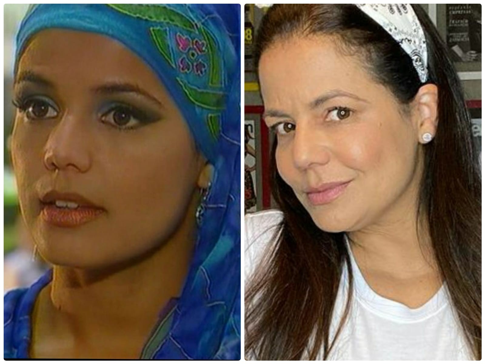 Antes e depois de O Clone: Nívea Stelmann tinha 27 anos quando interpretou Ranya (Foto: Divulgação/TV Globo e Reprodução/Instagram)