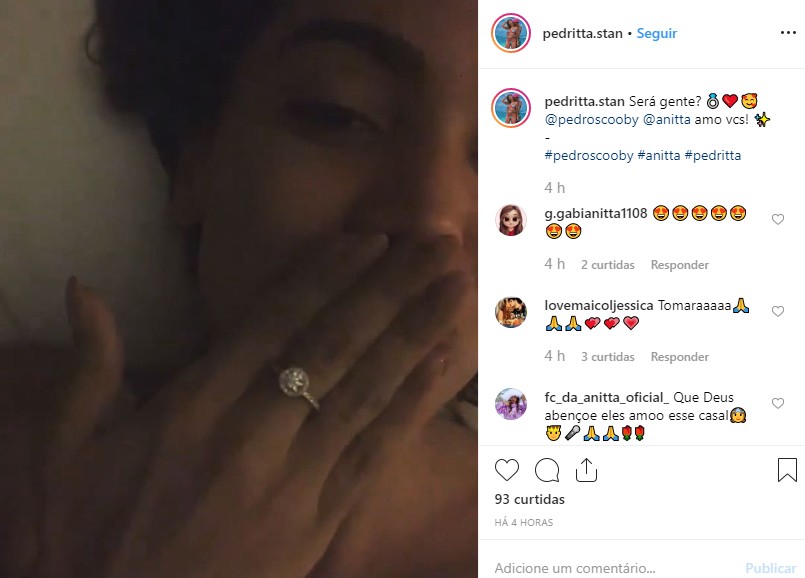 Fãs especulam se Anitta está noiva (Foto: Reprodução / Instagram)