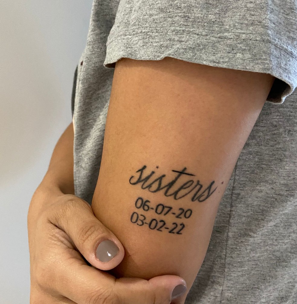 As irmãs fizeram tatuagens para registrar os encontros  — Foto: Arquivo Pessoal/ Divulgação