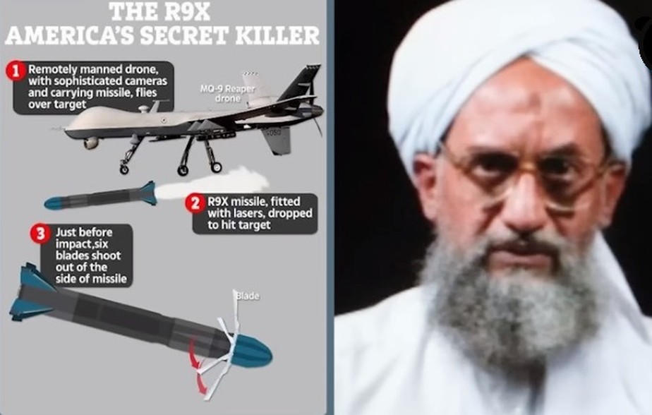 Al-Zawahiri: drone que matou líder da al-Qaeda dispara míssil 'macabro' que dilacera alvo com lâminas giratórias; entenda