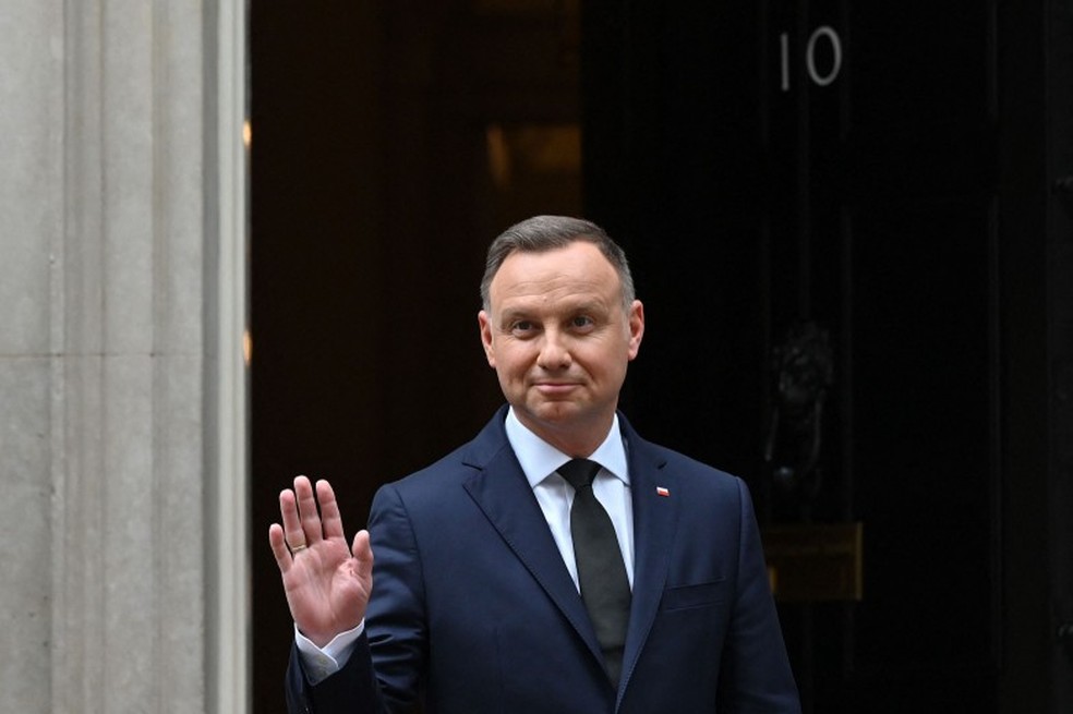 O presidente da Polônia, Andrzej Duda, em Londres no dia 18 de setembro de 2022 — Foto: Justin Tallis / AFP