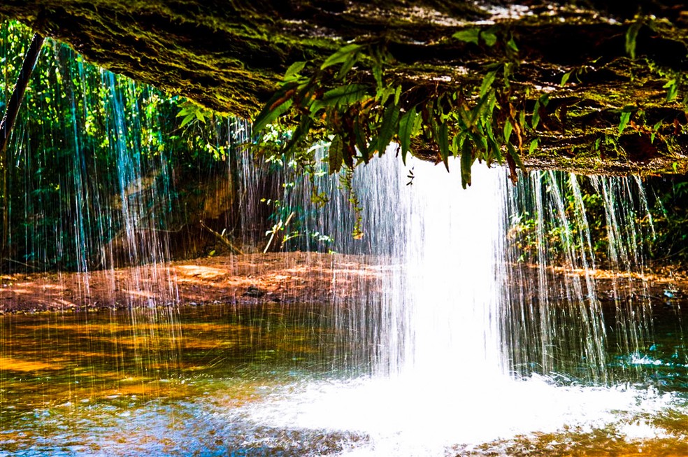 Parque de Chapada dos Guimarães tem várias cachoeiras  — Foto: Marcos Vergueiro/Secom-MT