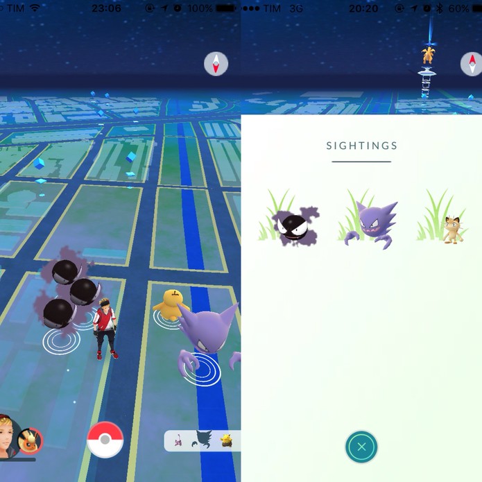 Capture de noite no evento de Halloween de Pokémon Go (Foto: Reprodução/Felipe Vinha)