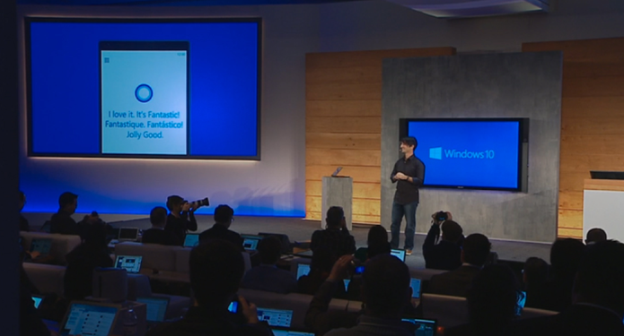 Cortana responde Fantástico, em várias línguas em evento da Microsoft (Foto: Reprodução/Microsoft)
