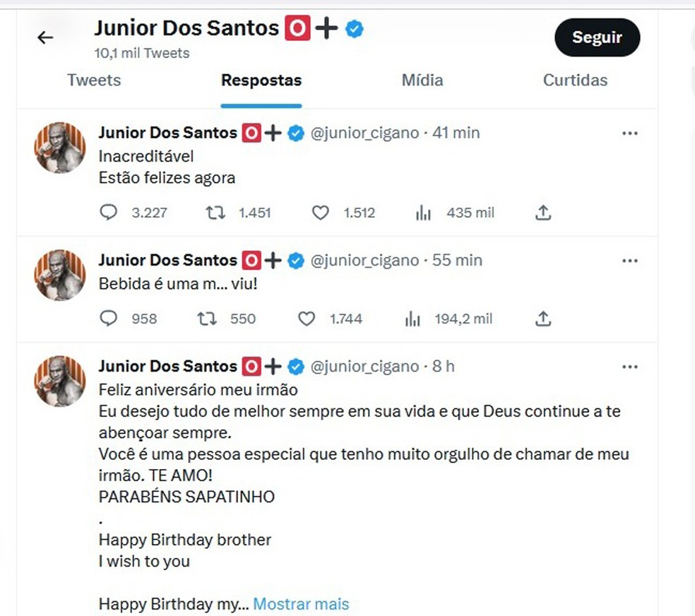 Junior Cigano: tweets deletados ap&oacute;s expuls&atilde;o de Cara de Sapato &mdash; Foto: Reprodu&ccedil;&atilde;o Twitter