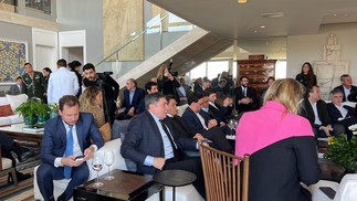 Empresários e banqueiros reunidos em almoço com Bolsonaro em SP — Foto: Reprodução