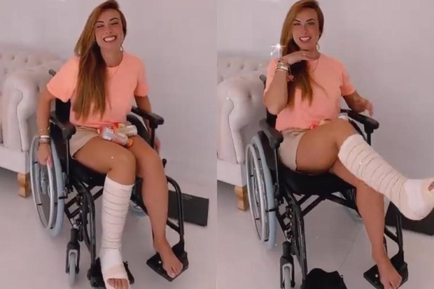 Nicole Bahls na cadeira de rodas (Foto: Reprodução/ Instagram)