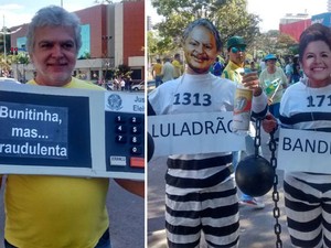 Moradores de Jundiaí usam fantasias em protesto (Foto: Luciana Vanessa / TV Tem)