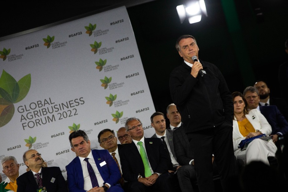 Bolsonaro nesta segunda-feira durante discurso no Global Agribusiness Forum