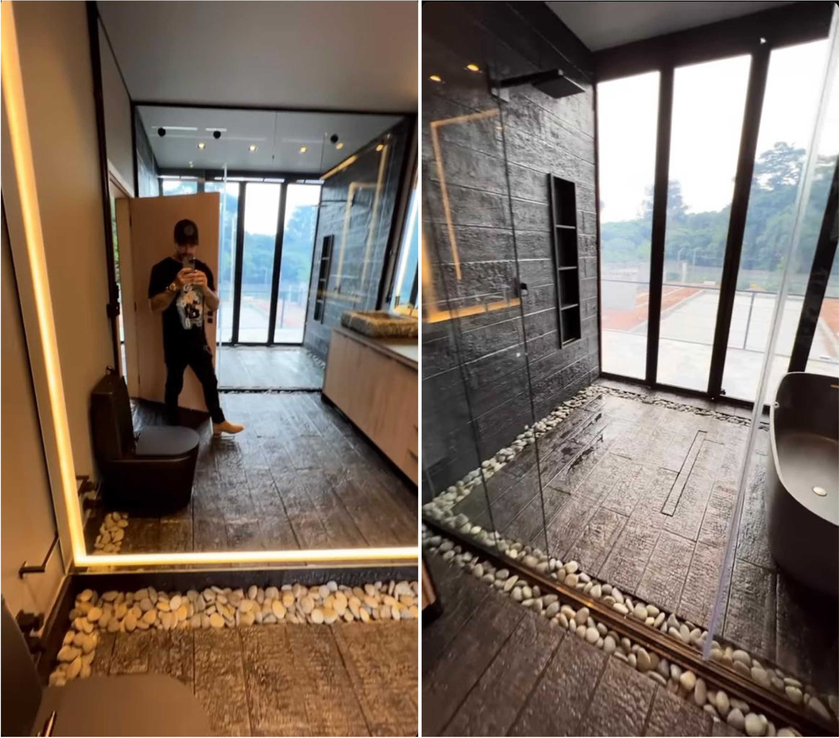Felipe Tito faz tour por reforma de mansão e tamanho do banheiro impressiona (Foto: Reprodução/Instagram)