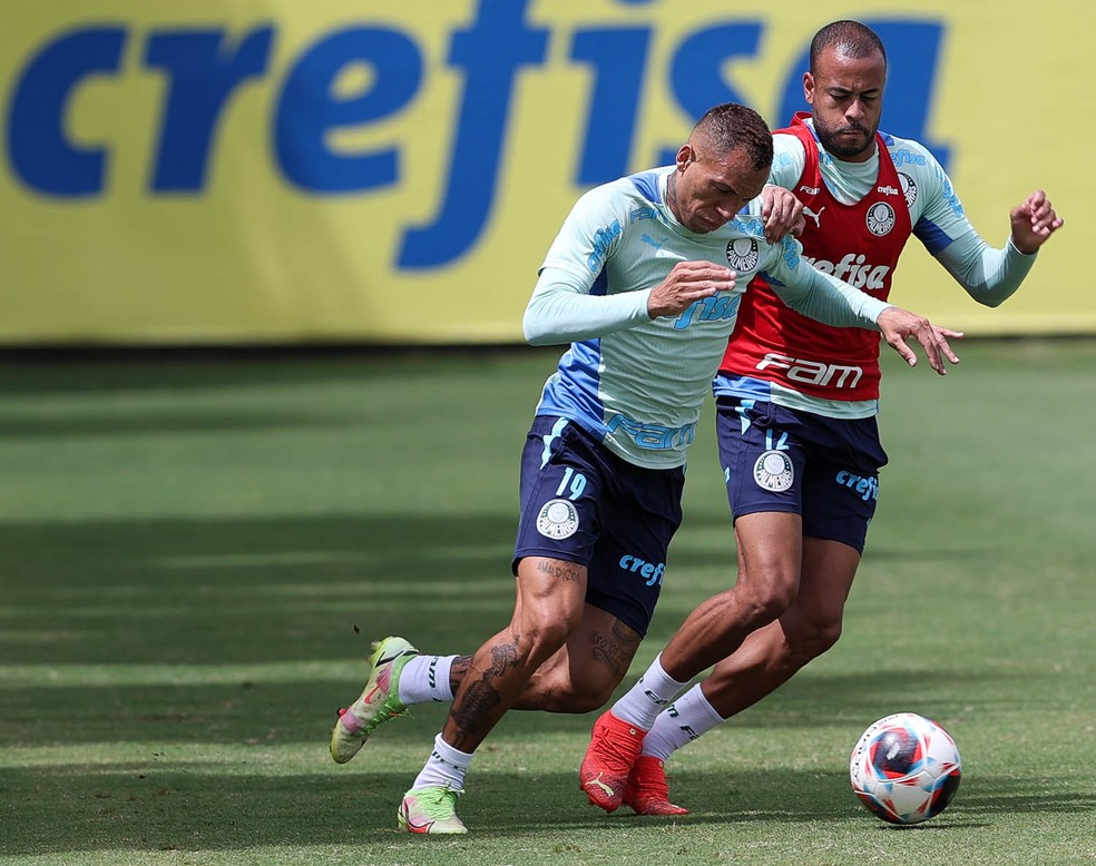 Breno Lopes e Mayke são opções de Abel para a vaga de Bruno Tabata no primeiro jogo da final do Paulistão  — Foto: Cesar Greco/Palmeiras