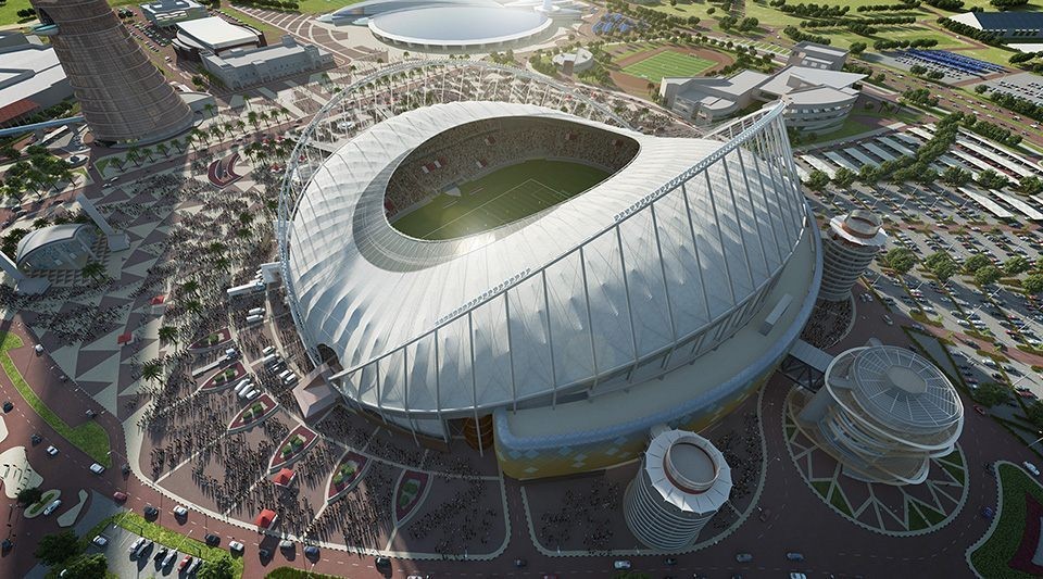 Fachada dourada marca estádio da final da Copa do Mundo do Catar - Casa e  Jardim