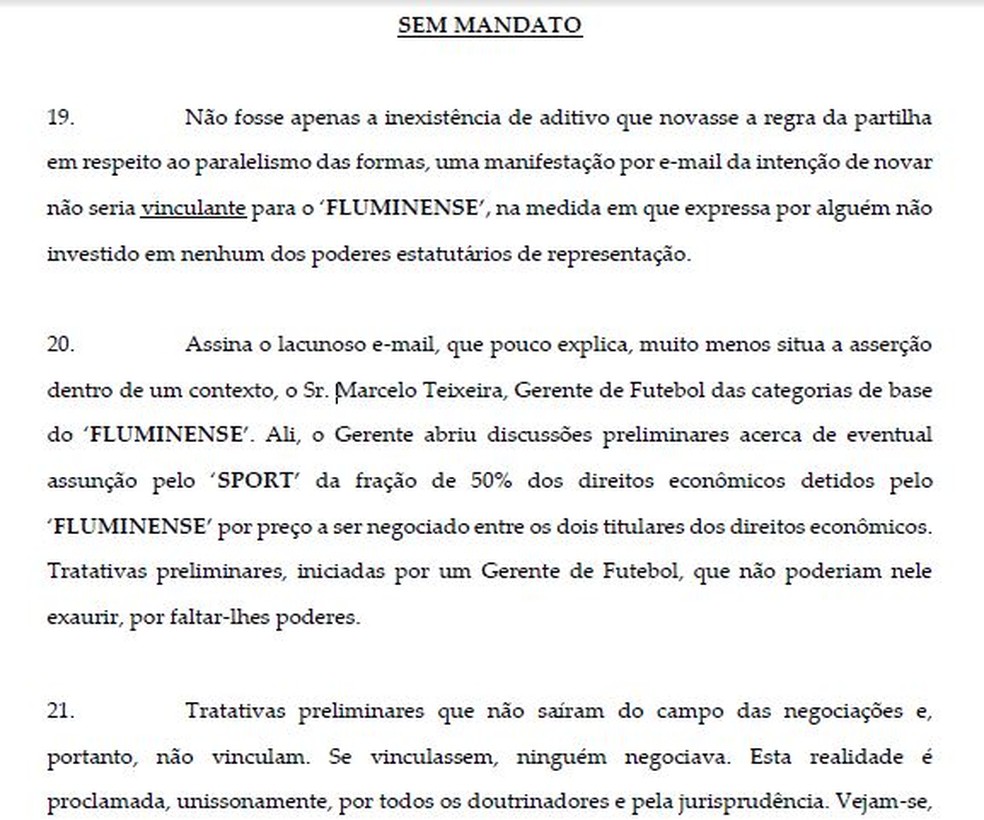 Processo Fluminense Sport (Foto: Reprodução)