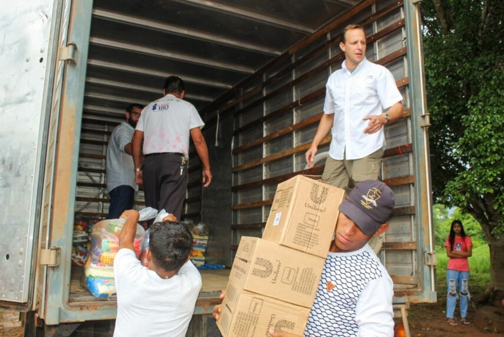 Governo levou ajuda humanitária a imigrantes na fronteira do Acre — Foto: Arquivo/Secom