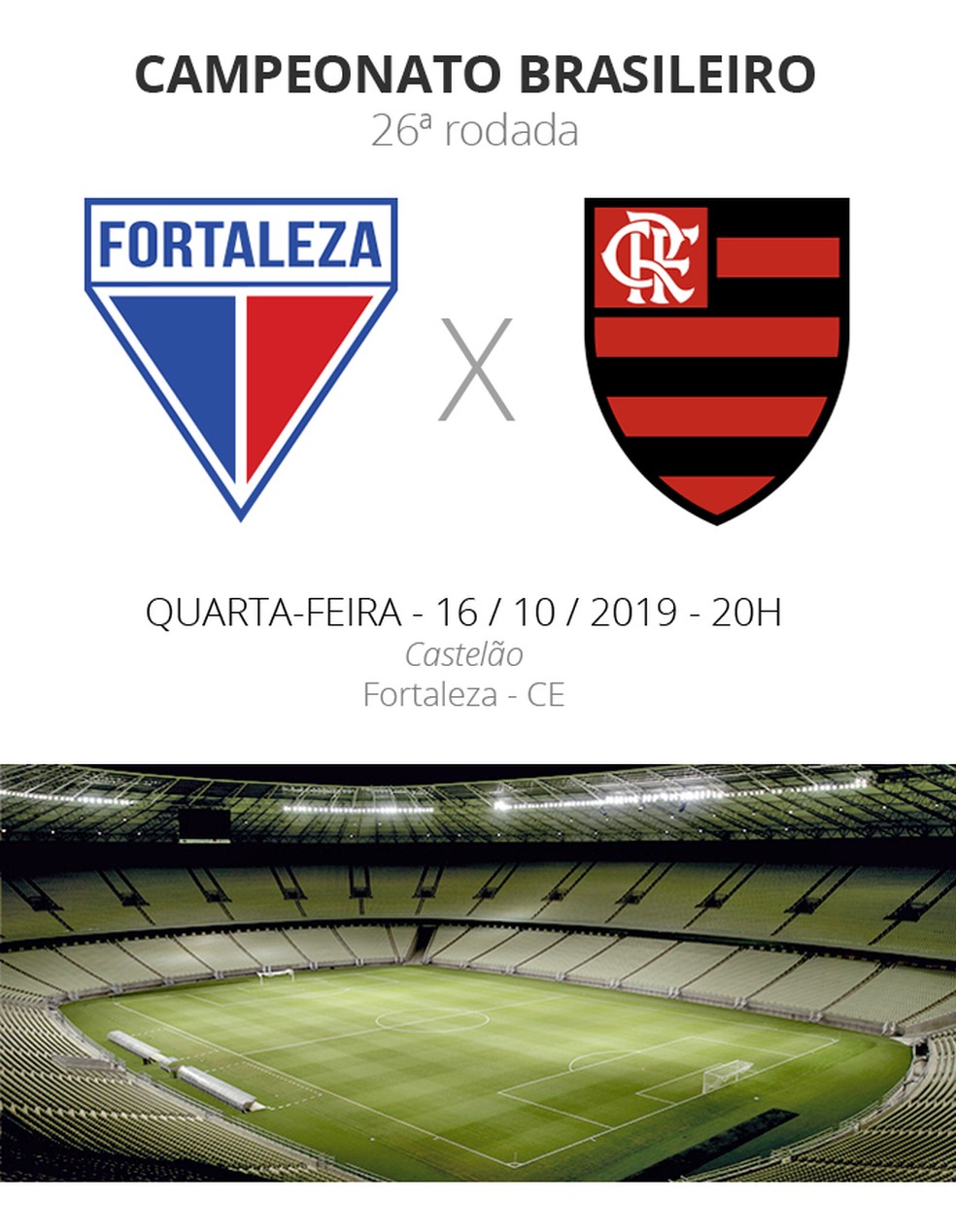 Ficha Fortaleza x Flamengo — Foto: GloboEsporte.com