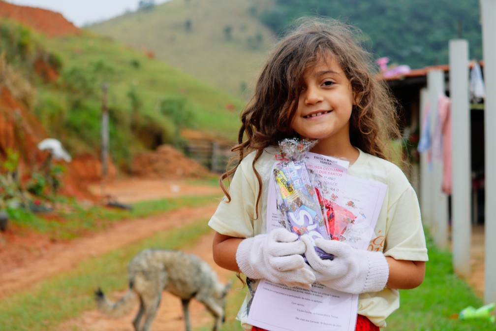 Melissa, aluna da escola Madre Teresa, do Jaguari — Foto: Danilo Sardinha/G1