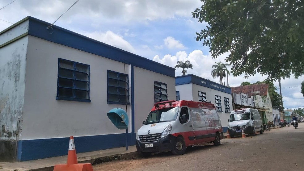 Hospital de Xapuri transferiu pacientes para Brasileia devido ao aumento da demanda de uso de oxigênio — Foto: Raimari Cardoso/Arquivo pessoal