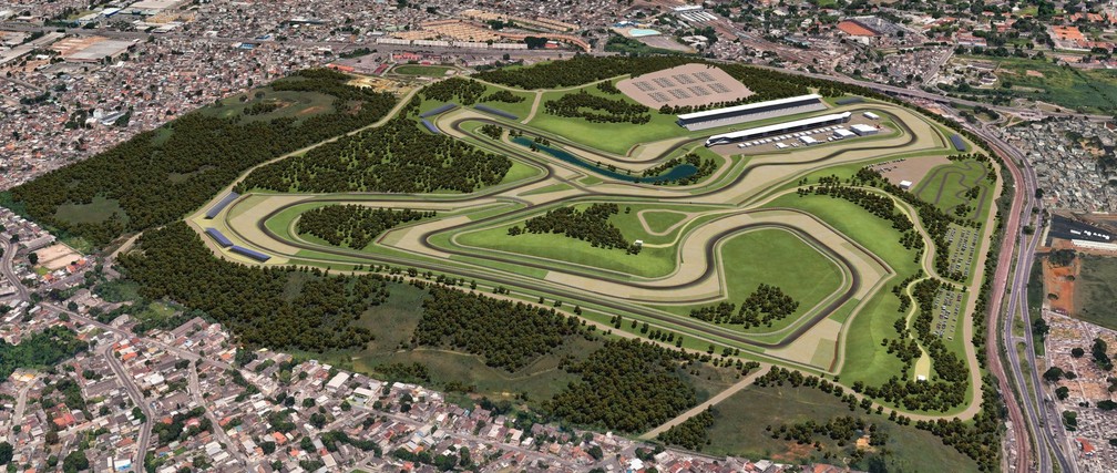 Imagem do projeto do novo autÃ³dromo do Rio de Janeiro â€” Foto: DivulgaÃ§Ã£o