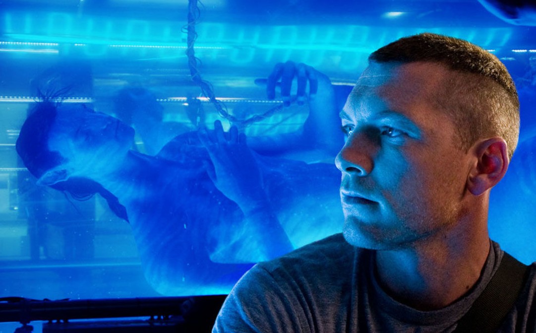 O ator Sam Worthington em cena de Avatar (2009) (Foto: Reprodução)