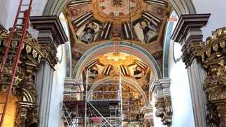Interior da Catedral da Sé passa por restauração — Foto: Divulgação/Prefeitura de Mariana