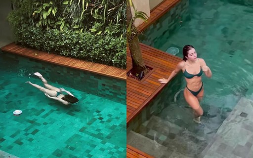 Jade Picon mostra corpo definido em dia de piscina em mansão no Rio; vídeo