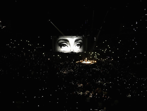 A foto feita por Cara Delevingne no show de Adele (Foto: Instagram)