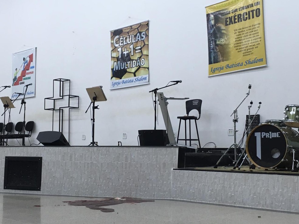 Imagem do interior da igreja evangélica em Paracatu — Foto: Ailton Pinheiro / Arquivo pessoal