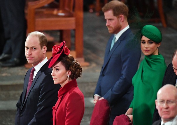 LONDON, ENGLAND - MARCH 09: Prince William, Duke of Cambridge, Catherine, Duchess of Cambridge, Prince Harry, Duke of Sussex and Meghan, Duchess of Sussex attend the Commonwealth Day Service 2020 on March 9, 2020 in London, England. (Photo by Phil Harris  (Foto: Getty Images)