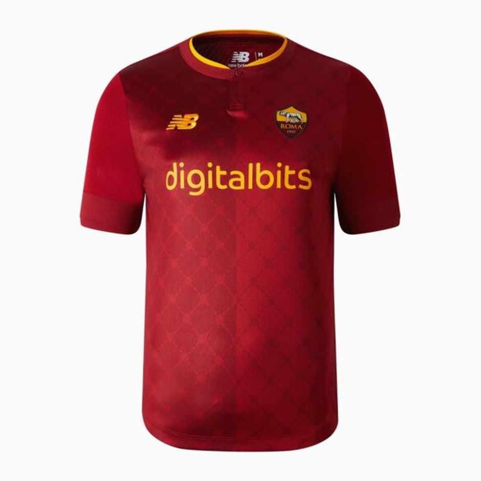 Camisa titular Roma 2022/23 — Foto: Divulgação/Roma